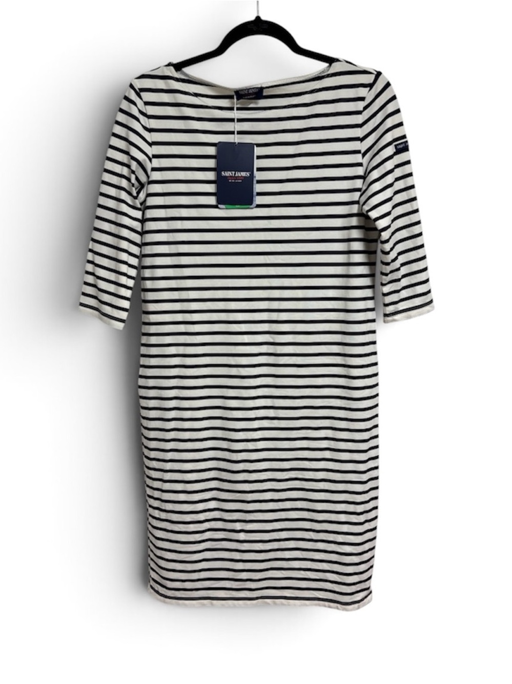 Saint James Navy and White Striped Boatneck Dress